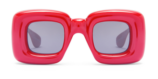 LOEWE Inflated rectangular sunglasses in nylon color lipstick